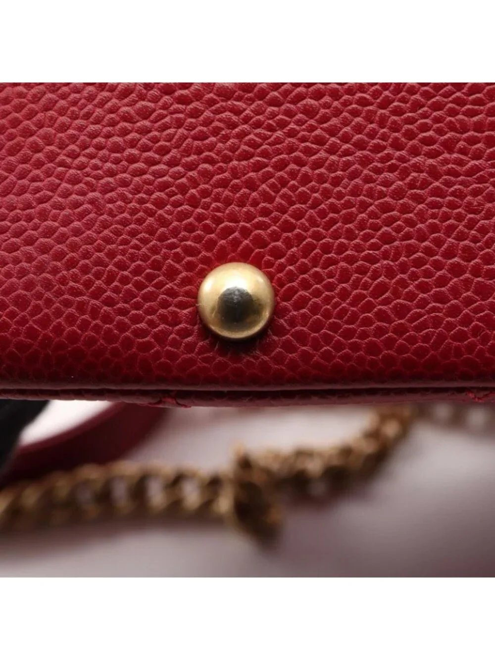 Chanel Shoulder Bag Quilted Top Handle 2-Way Red Caviar Leather Top Full Flap